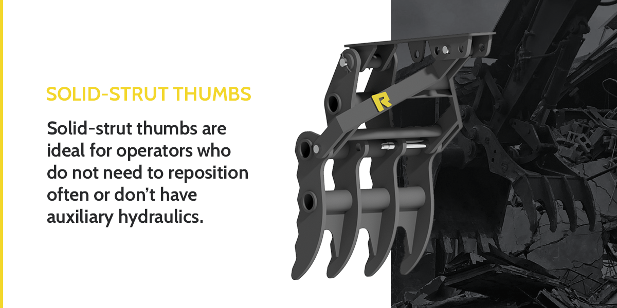 Solid-Strut Stick-Mounted Thumbs